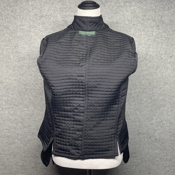 Harve Benard/Benard Holtzman Women Med Black Quilted Open Jacket Structured - Picture 7 of 7